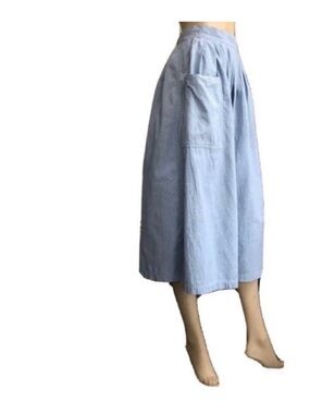 Robinson’s Light Blue Midi A-Line Skirt with Side Pocket - Casual Everyday Style